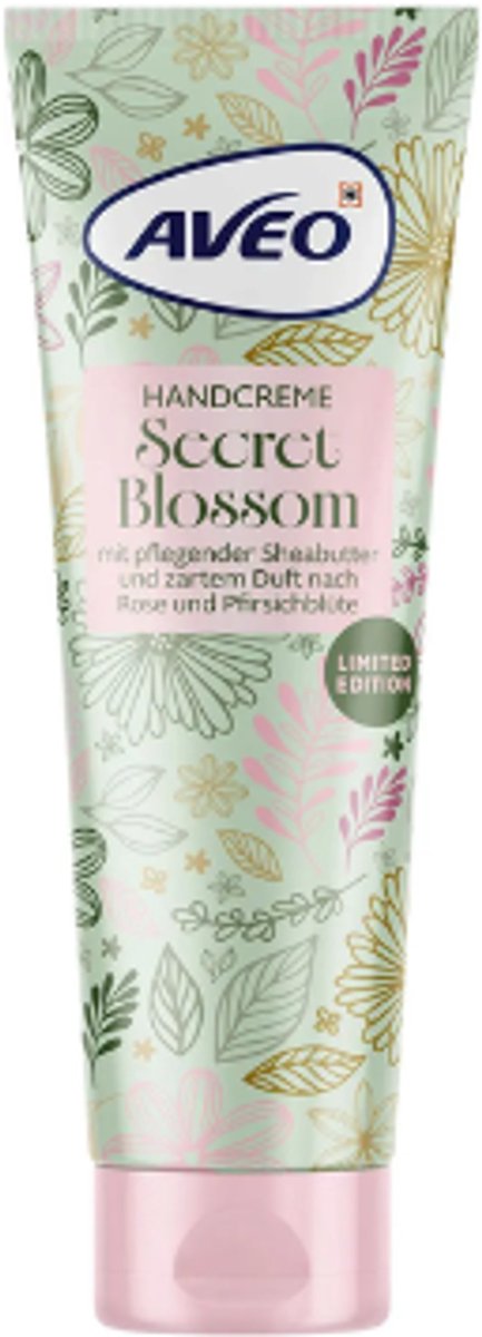 AVEO Handcrème Le Secret Blossom - 100 ml | Sheabutter - Roos & Perzik - Limited Edition - Handverzorging