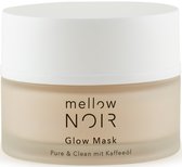 Mellow NOIR Glow Mask pot met witte dop en lichtgele crème.