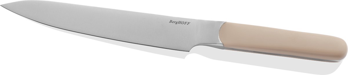 BergHOFF Home Elements Vleesmes 19 cm – Trancheermes & Rollademes voor Vlees, Gevogelte & BBQ – Vlijmscherp Smal RVS Lemmet, Ergonomisch Handvat & Vaatwasbestendig Mes – Sand