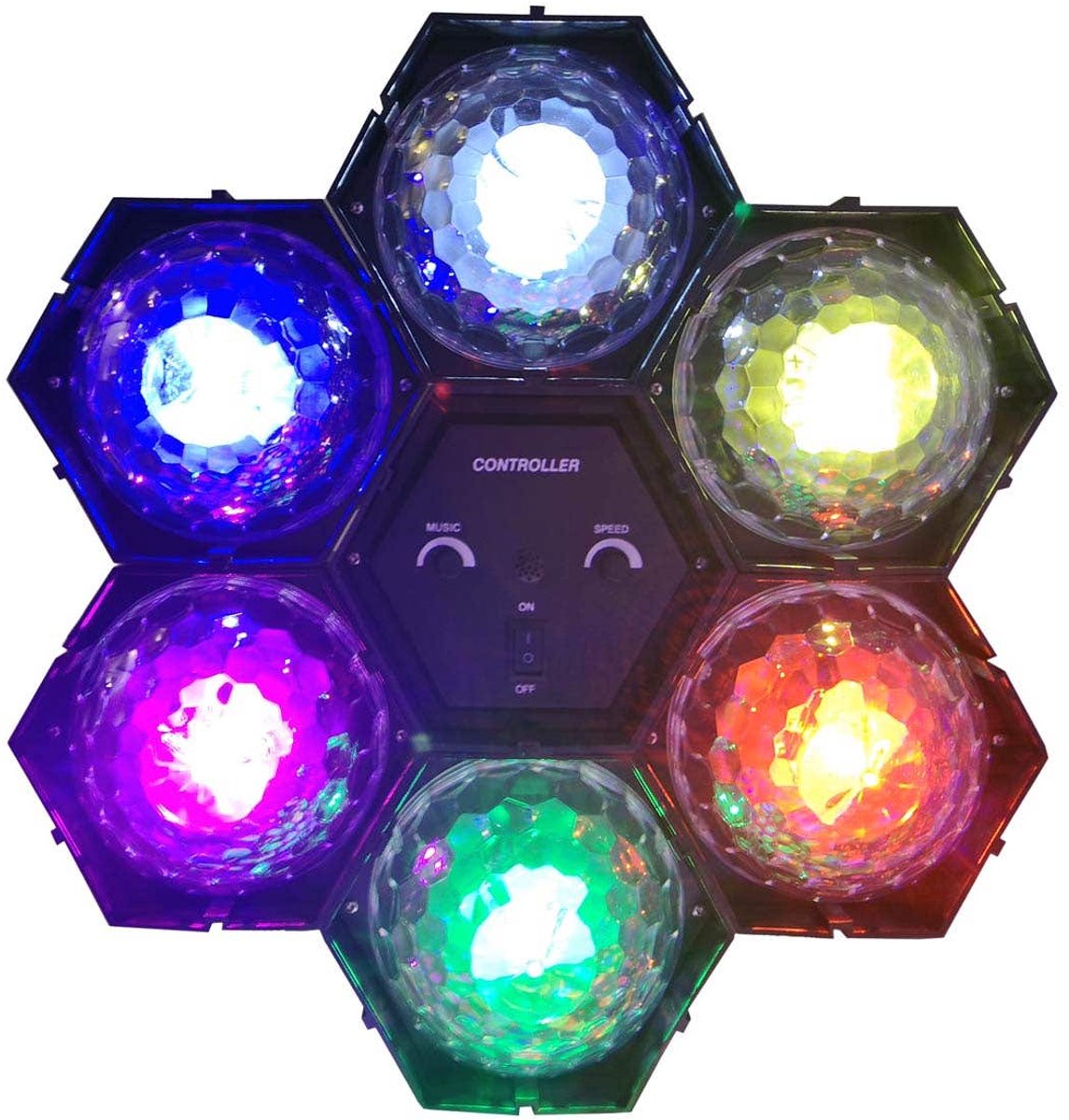 E-Lektron Astra 6+1 LED lichteffect - Muziekgestuurd - Retro discolamp - Modulaire opbouw
