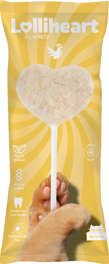 Hartvormige Lollie met kippensmaak, 4g, voor katten. Pure & Natural, Freeze-Dried, high protein.