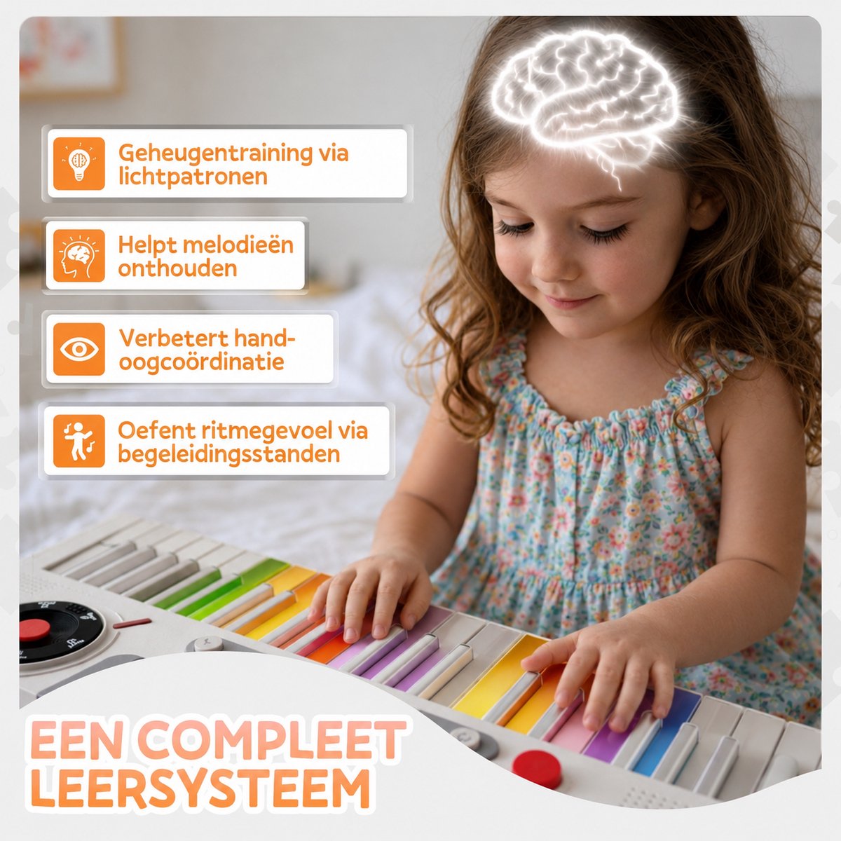 Keyboard voor Kinderen – Educatieve Speelgoed Piano met 37 Oplichttoetsen – Keyboard Piano Kind – 87 Liedjes & 22 Instrumentgeluiden – Educatief Speelgoed Instrument — afbeelding 9