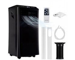 Auronic Mobiele Airco - 10.000 BTU - 4-in-1 - Airconditioning met 2 Raamafdichtingskits - Ventilator - Ontvochtiger - Tot 25m² - Zwart