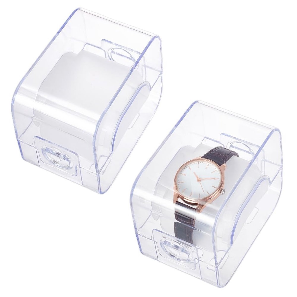 Dailygoods - Set van 2 Transparante Acrylhorlogehouders voor Polshorloges