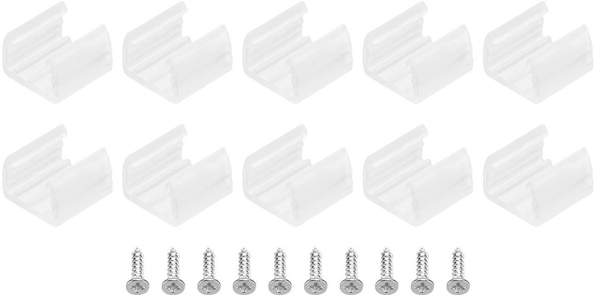 Dailygoods - 40 Stuks LED-strip Lichtclips met Schroeven voor 10-12 mm Neon Kabel