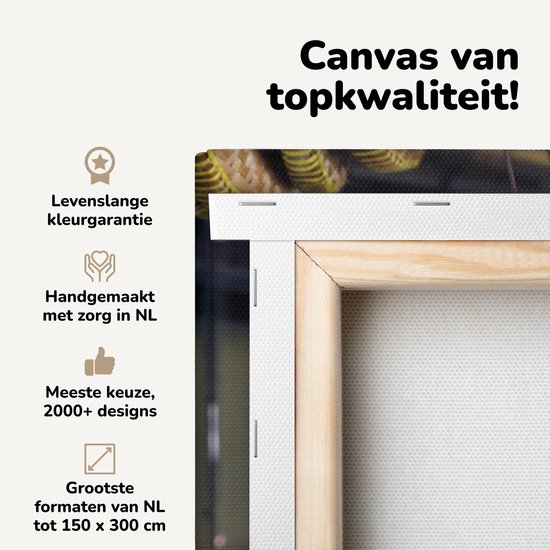 Canvas schilderij 150x100 cm - Wanddecoratie Banaan - Markt - Java - Muurdecoratie woonkamer - Slaapkamer decoratie - Kamer accessoires - Schilderijen op canvas