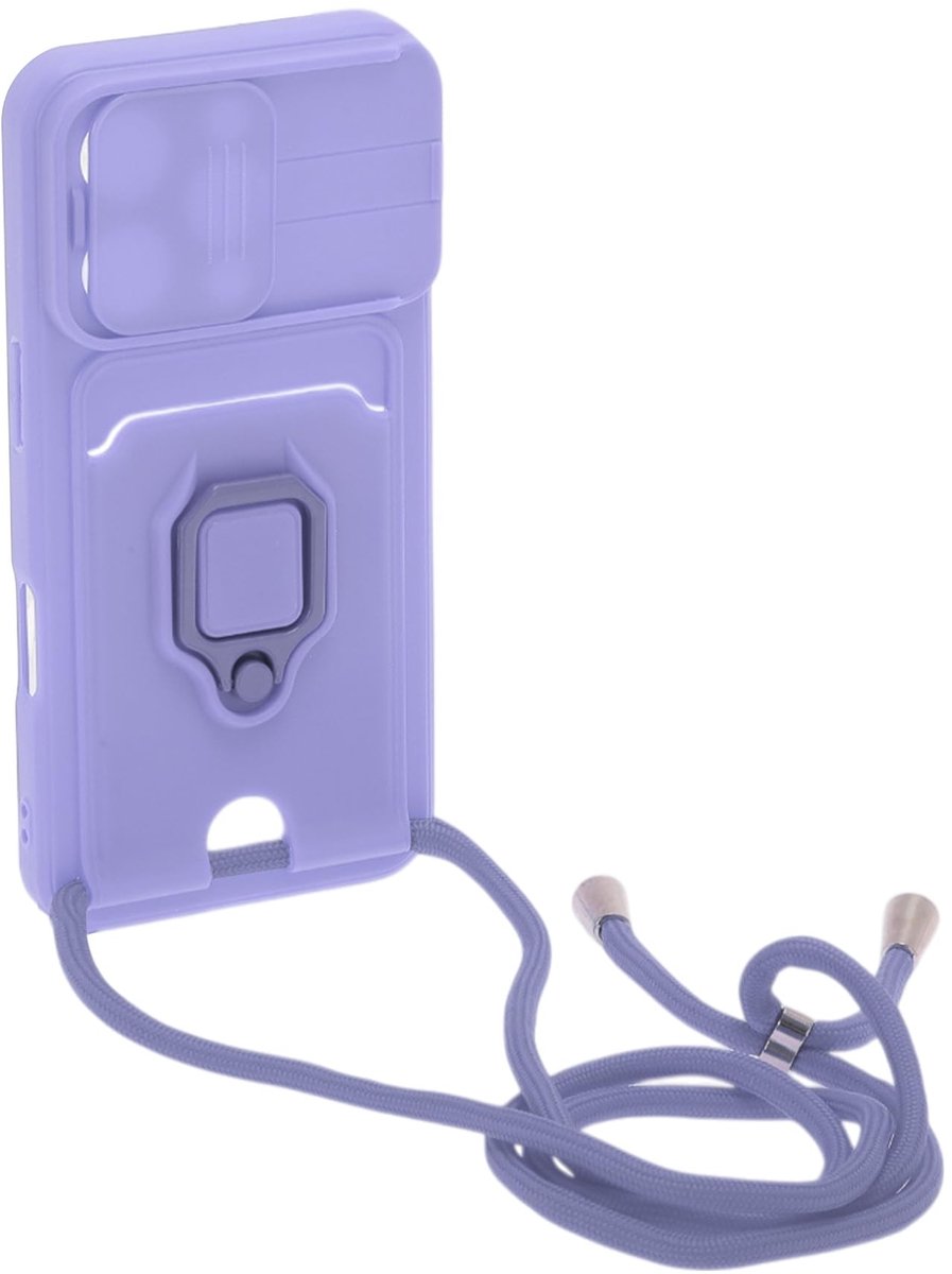 Dailygoods - Telefoonhoes met Verstelbare Halsketting voor iPhone16 Pro in Paars
