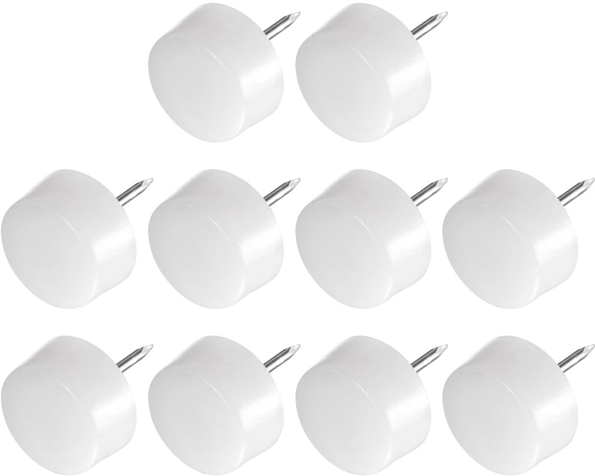 Dailygoods - Meubelpoten Nagel 20mm 40 Stuks Kunststof Glijders Wit