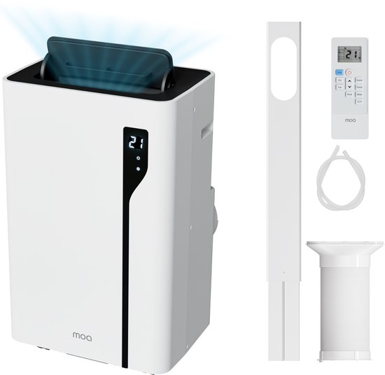 Mobiele airco 12.000 BTU – 3-in-1 koelen, ontvochtigen, ventileren – voor ruimtes tot 35 m² – wit