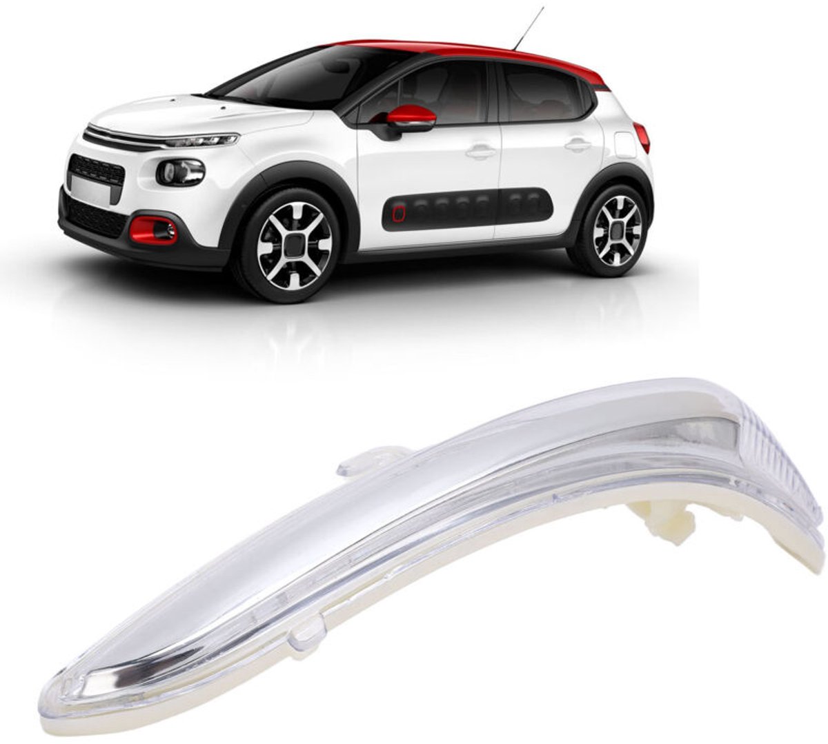 Afdekking voor de behuizing van de richtingaanwijzer in de linker buitenspiegel, geschikt voor Citroën C3, C4 en Peugeot 208 modellen uit 2008, OE: 1607512680