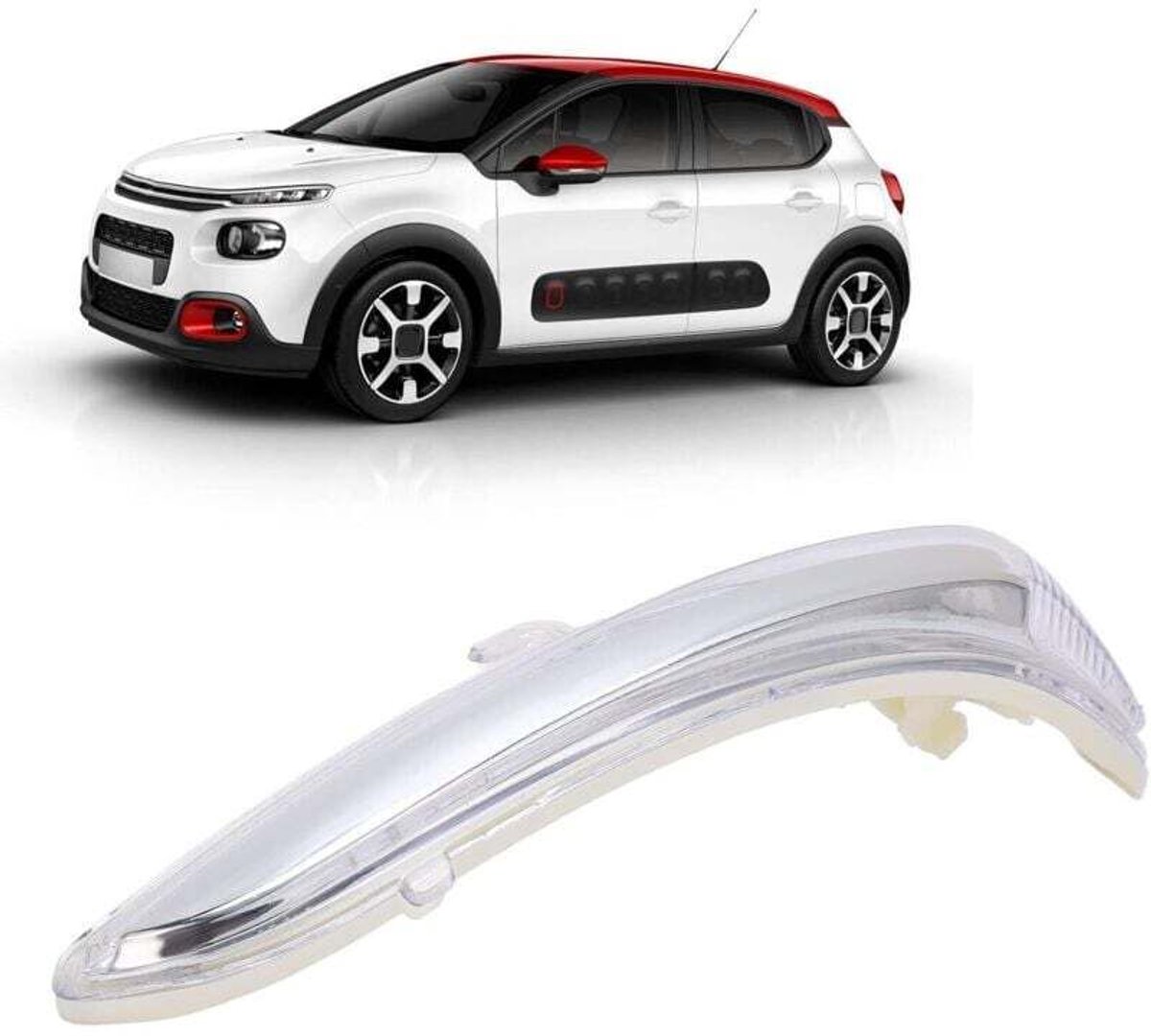 Afdekking voor de behuizing van de richtingaanwijzer in de linker buitenspiegel voor geschikt voor Citroën C3, C4, geschikt voor Peugeot 208 (modeljaar 2008), OE-nummer: 1607512680