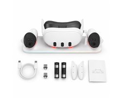 Gloovon® - VR Oplaadstation - Console Standaard - Oplaadstandaard Controller Oplader - Oculus Quest 3 Accessoires - Geschikt voor Meta Quest 3 - Wit