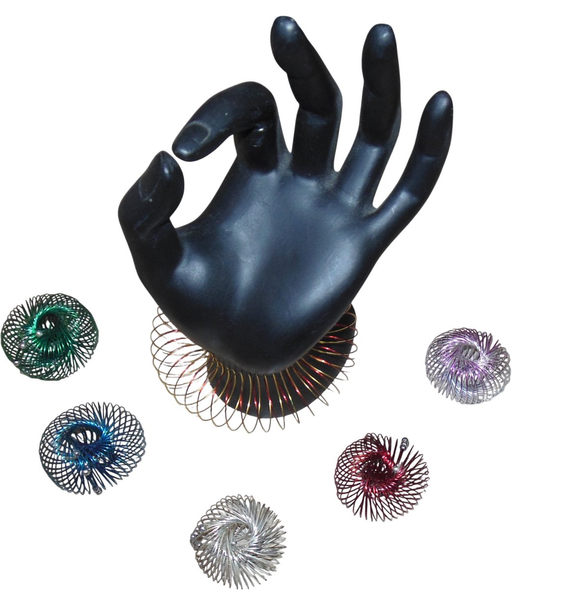 Uitrekbare armbanden verschillende kleuren set van 6 stuks.