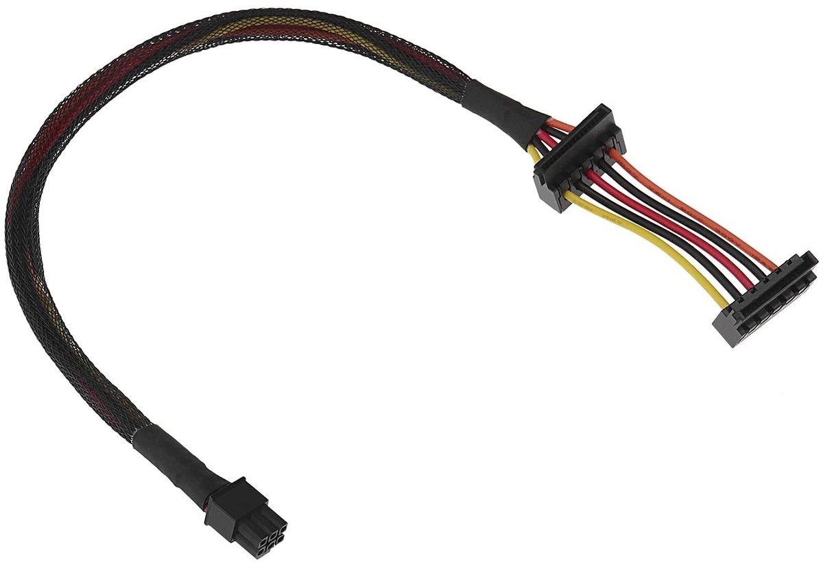 Dailygoods - Dailygoody - HDD Adapterkabel - Dual naar Mini ATX - Zwart - Voedingskabel - Compatibel met Dell Inspiron 3653 3650 3660 3667 3668 3670