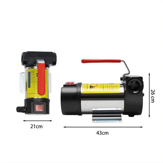 Zelfaanzuigende Diesel Pomp - 45 L/min - 12V Brandstofpomp - Met Verwarming Olie Pomp en Pistool - Voor Mobiele Tankstations - Rood — afbeelding 4