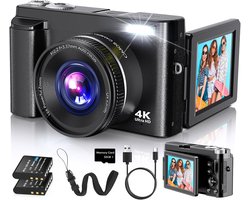 Vizual Digitale Camera - 48MP - 4K 30FPS - incl. 32gb SD kaart + 2 accu’s - Fotocamera - Compact Camera - Vlog Camera - Fototoestel