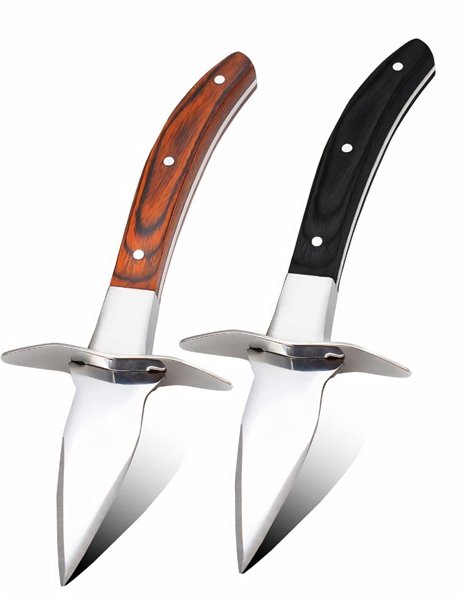 KAD® Mes - Oestermes - Snijbestendige Set - Zwart en Bruin - 9cm x 5cm x 12cm