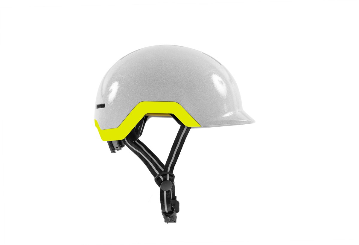 Swivvle® 360° Reflecterende Fietshelm - Model Sirius 2.0 Limited Edition - Licht Grijs met Neon Geel - Maat M 55 - 58 cm - Geschikt voor Elektrische Fiets en Speed Pedelec - Mips Systeem - magnetisch vizier optioneel