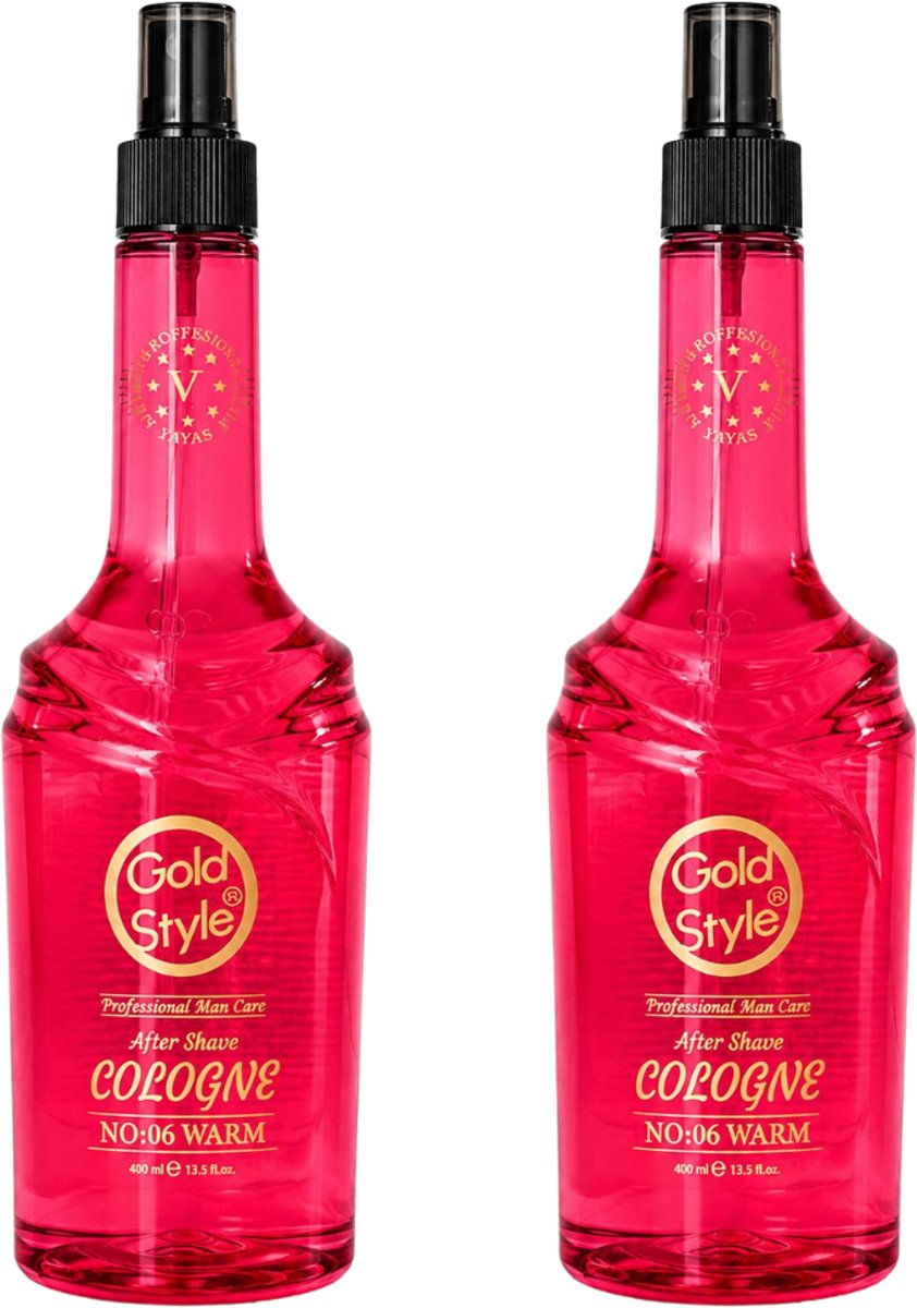 Gold Style After Shave Cologne 06 – 2 Stuk x 800 ml – Verkoelende en Verzorgende Aftershave voor Mannen