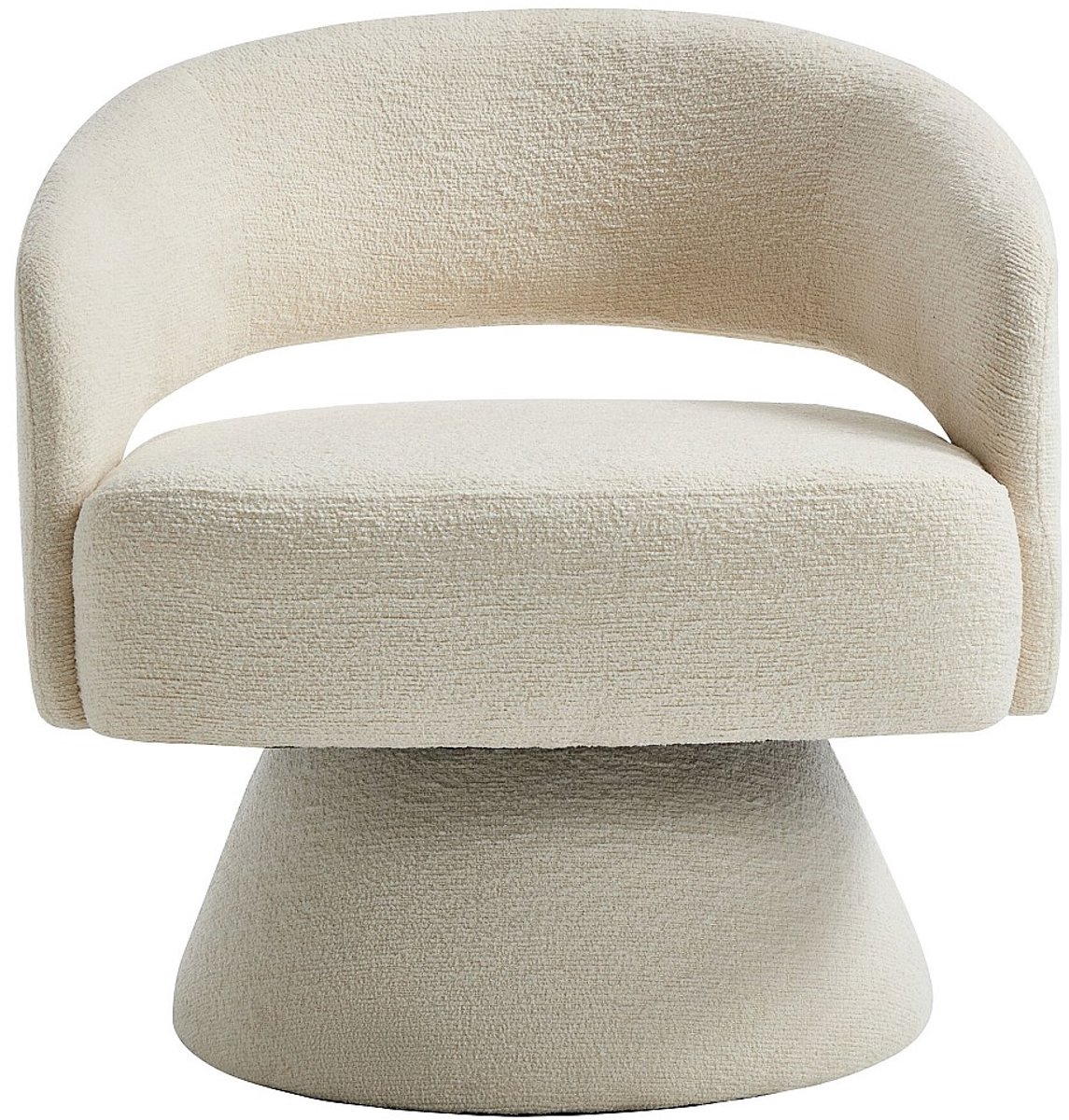 Vente-unique Draaibare fauteuil in beige chenille stof - FEDOTE