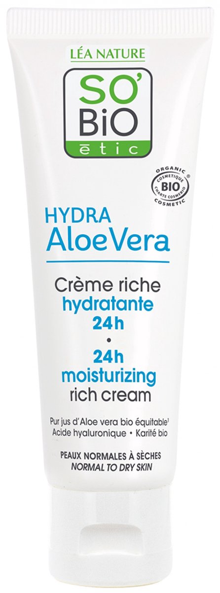 Léa Nature SO BIO étic Hydra Aloë Vera Rijke Hydraterende Crème 24H Biologisch 50 ml
