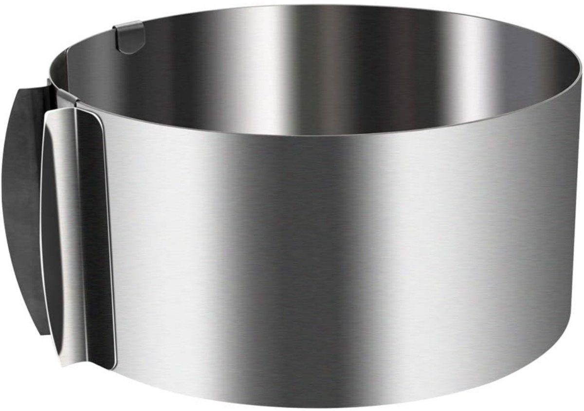 TOVBMUP Bakvormen - Taartring - Krumble Bakring - Springvorm - Diameter verstelbaar van 16 tot 30 cm diameter - RVS - Zilver