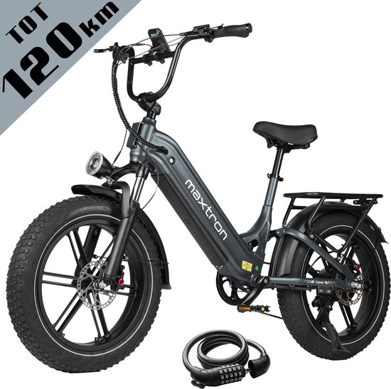 Elektrische Fatbike 20 inch vankel Camel, 250W motor, 864Wh accu, 120 km actieradius, Shimano 7 versnellingen, hydraulische schijfremmen