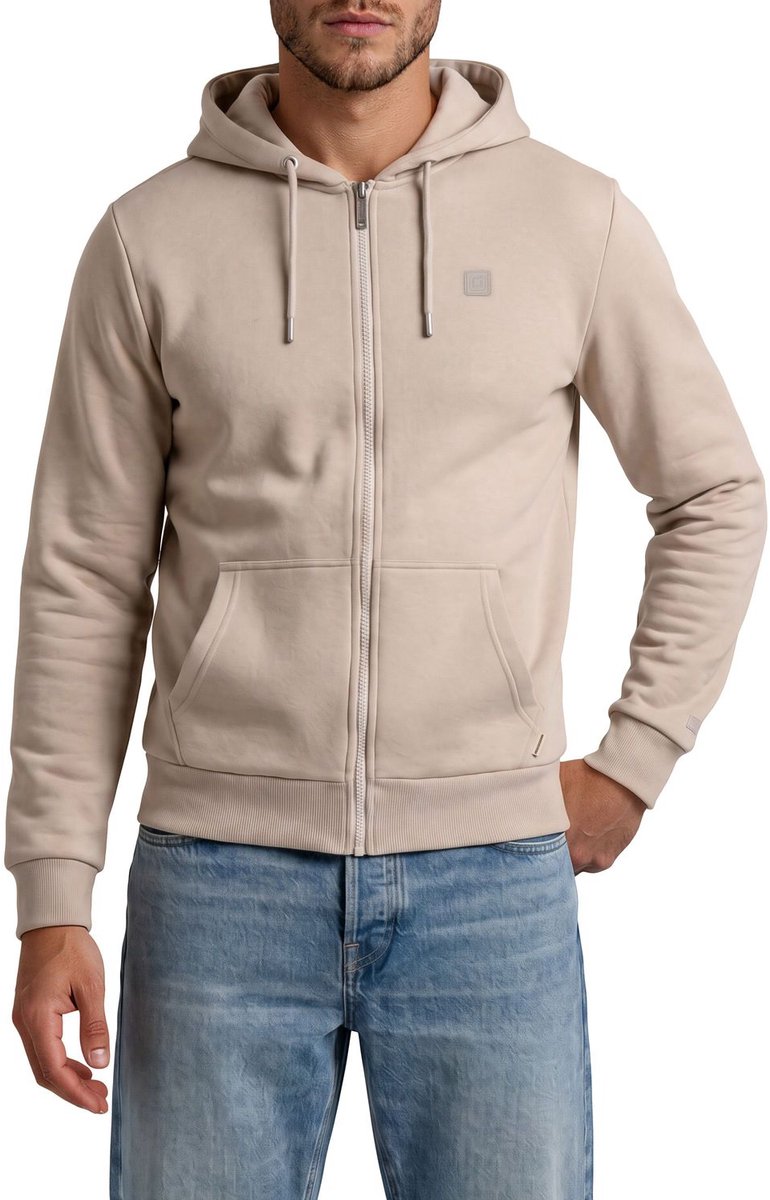riverso Heren Sweatjack RIVBrad regular fit Beige M Volwassenen Sweatjack / Vest met capuchon