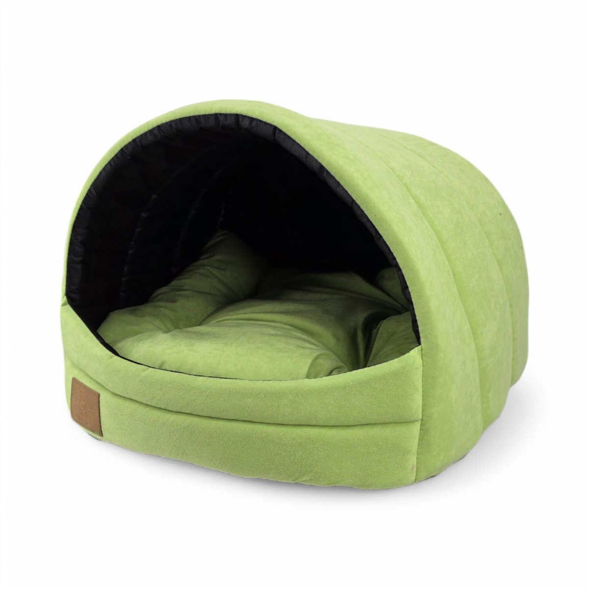 Honden- en Kattenhuis Bed - Groen, Comfortabel, Zacht en Warm, Wasbaar met Uitneembaar Kussen, Ideaal voor Kleine Honden, Katten en Konijnen