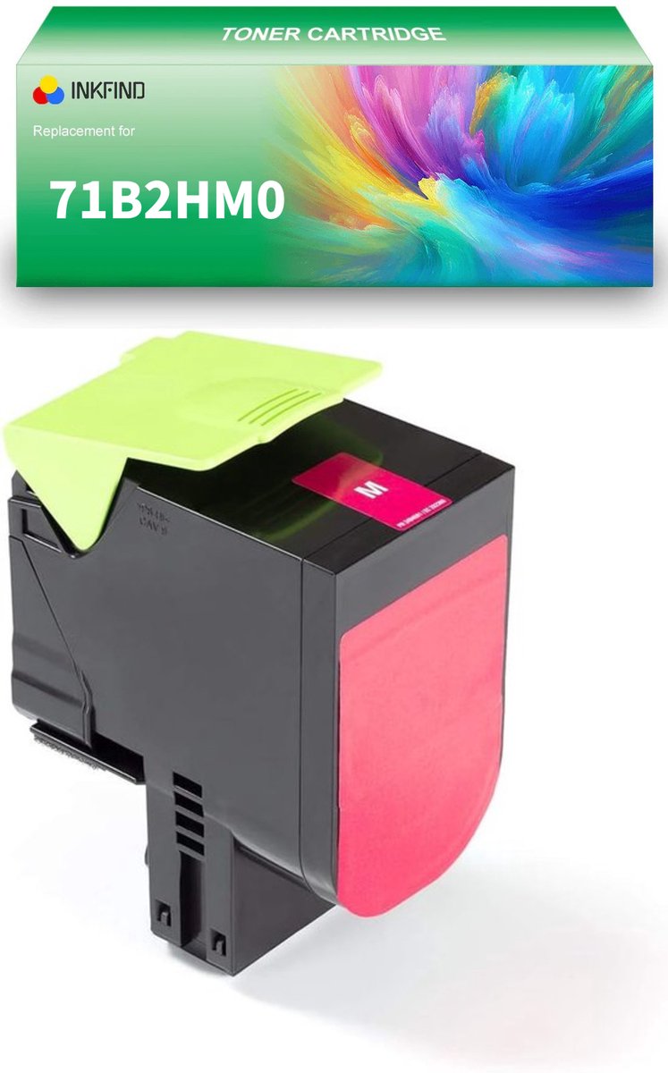 INKFIND 71B2HM0 Magenta tonercartridge compatibel met Lexmark 71B2HM0 Magenta geschikt voor Lexmark CX417de/CS417dn/CX517de/CS517de - 1-pack Magenta