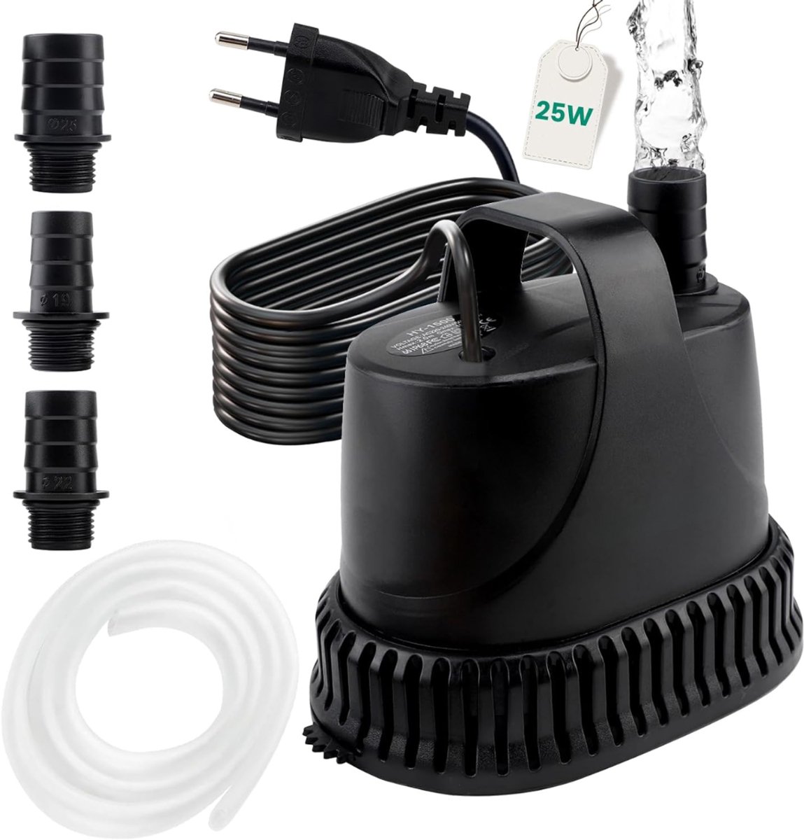 HEZIVO® Regentonpomp - Bewateringspomp Regenton - Tuinpomp - Dompelpomp - 25 W - 2500 l/u