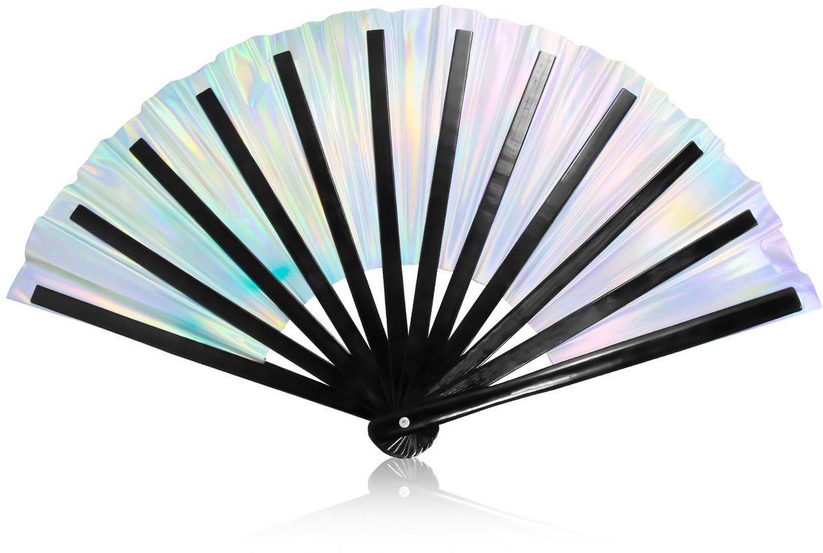 Dailygoods - Holografische Rave Handventilator, Opvouwbaar en Glitterend