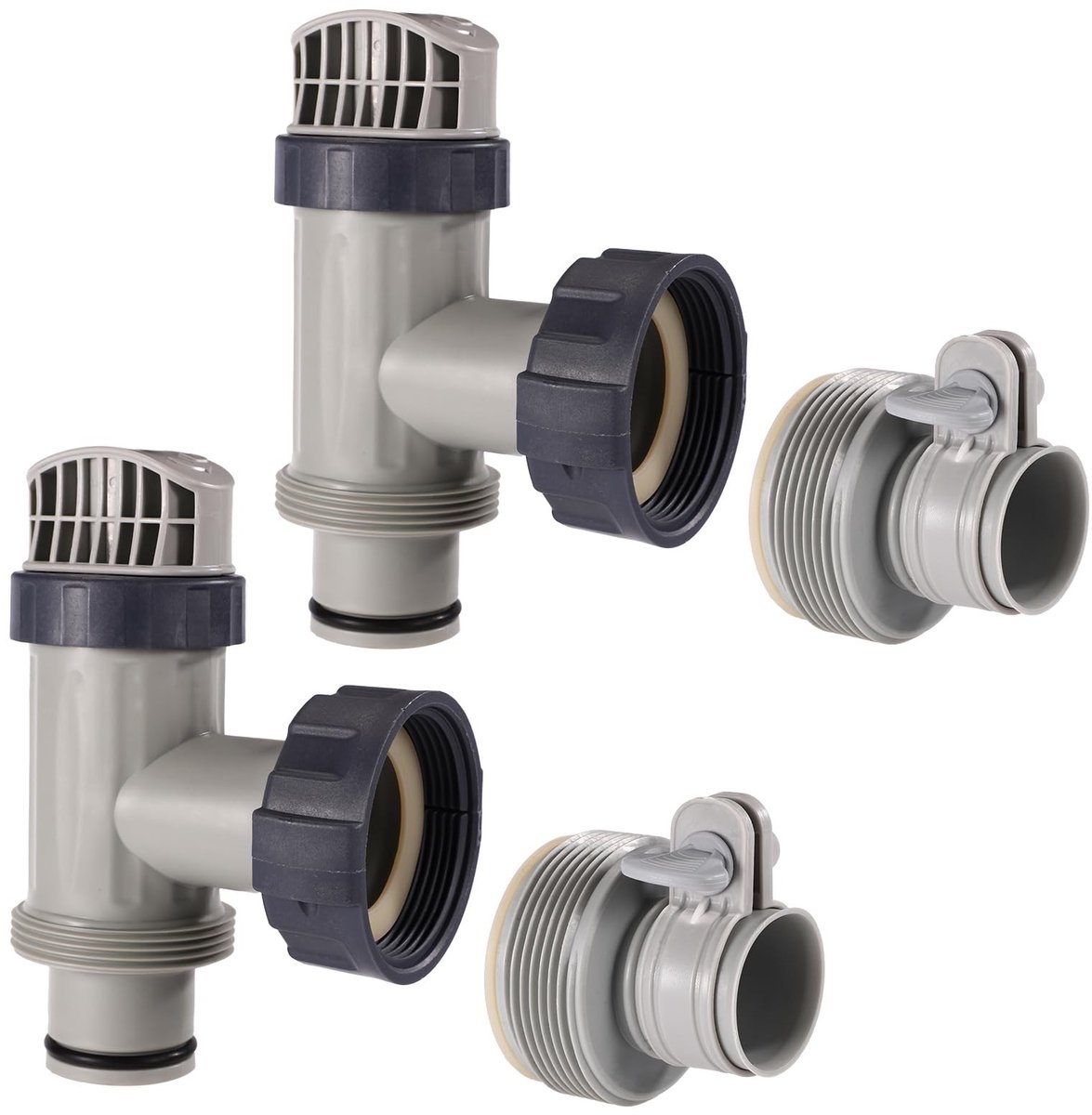 Dailygoods - Set van 4 Zwembad Zuigerkleppen en Slangadapters Type B