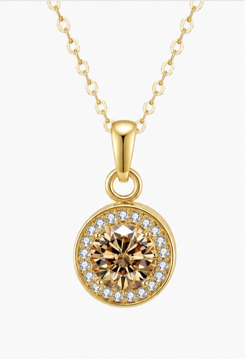 Luxe ketting - verguld - Zirkonia - Stijlvolle ketting - Goudkleurig - Roestvrijstalen -cadeau -Valentijn - Liefde - Verrassing
