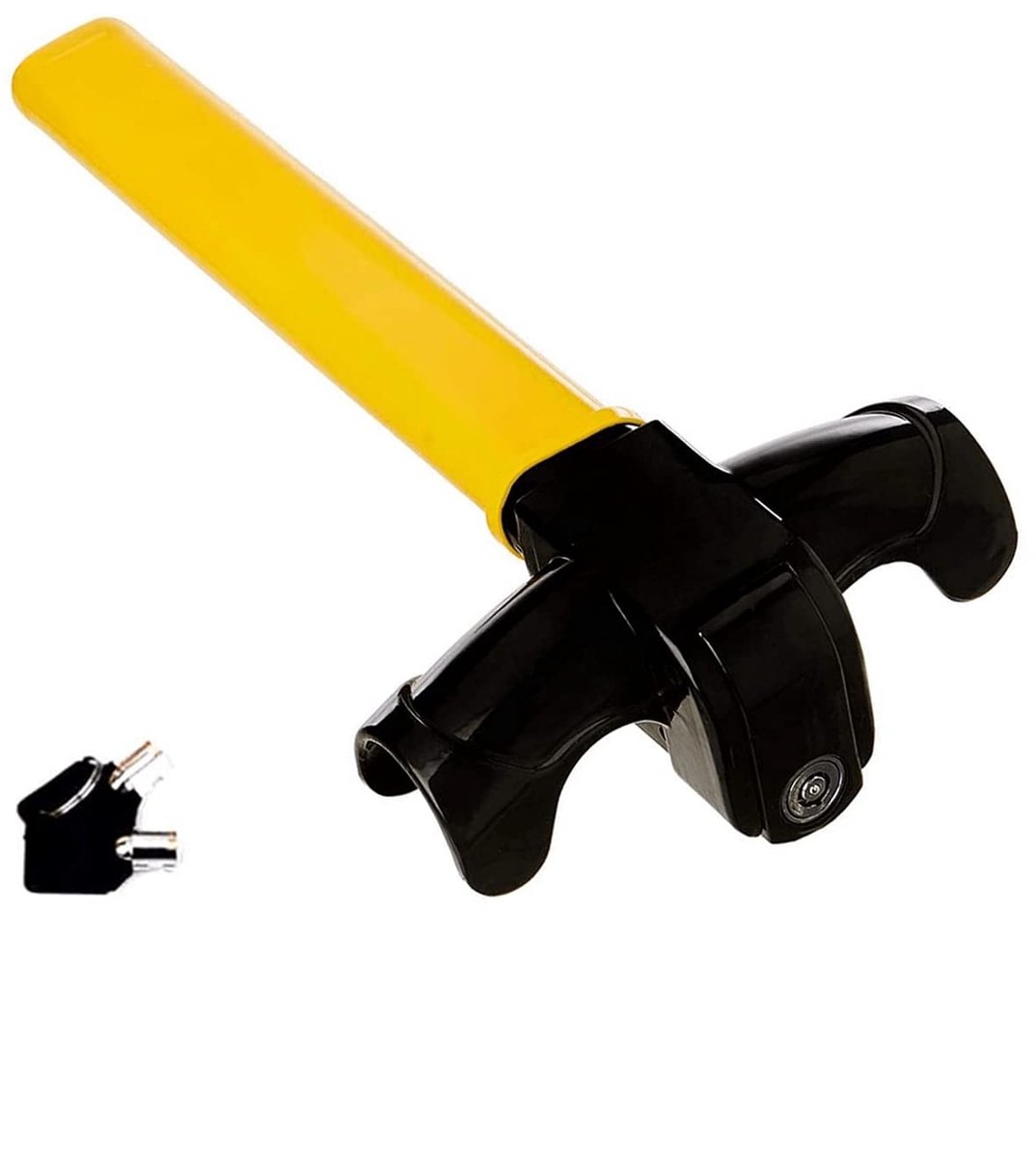 Dailygoods - Dailygoody - Universele Gele Staal T-Bar Stuurwielvergrendeling - Beveiliging van de Auto - Sleutelvergrendeling - Eenvoudig te Installeren - Diefstal...
