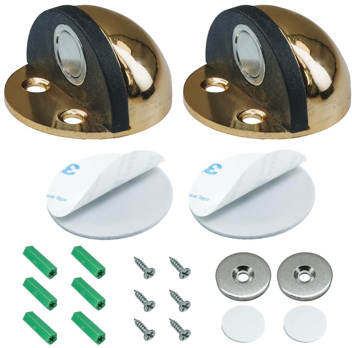 Dailygoods - Dailygoody - Magnetische deurvergrendeling - Deurstopper set - Onzichtbare bescherming - Goud - Roestvrij staal - Geschikt voor hotels en huizen - 2 s...