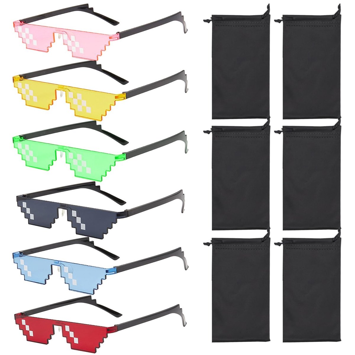 Dailygoods - Innovra - Dailygoods - Set van 6 Grappige Zonnebrillen voor Feestjes en Festivals