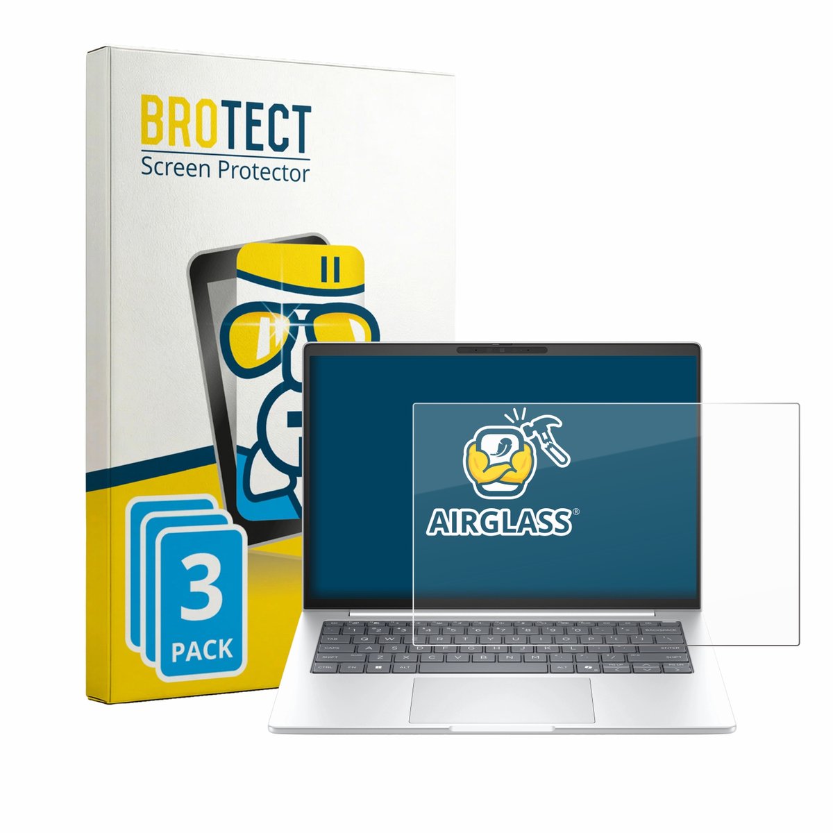 Screenprotector 3 Stuks voor HP EliteBook 8 G2i 14" Beschermglas transparant