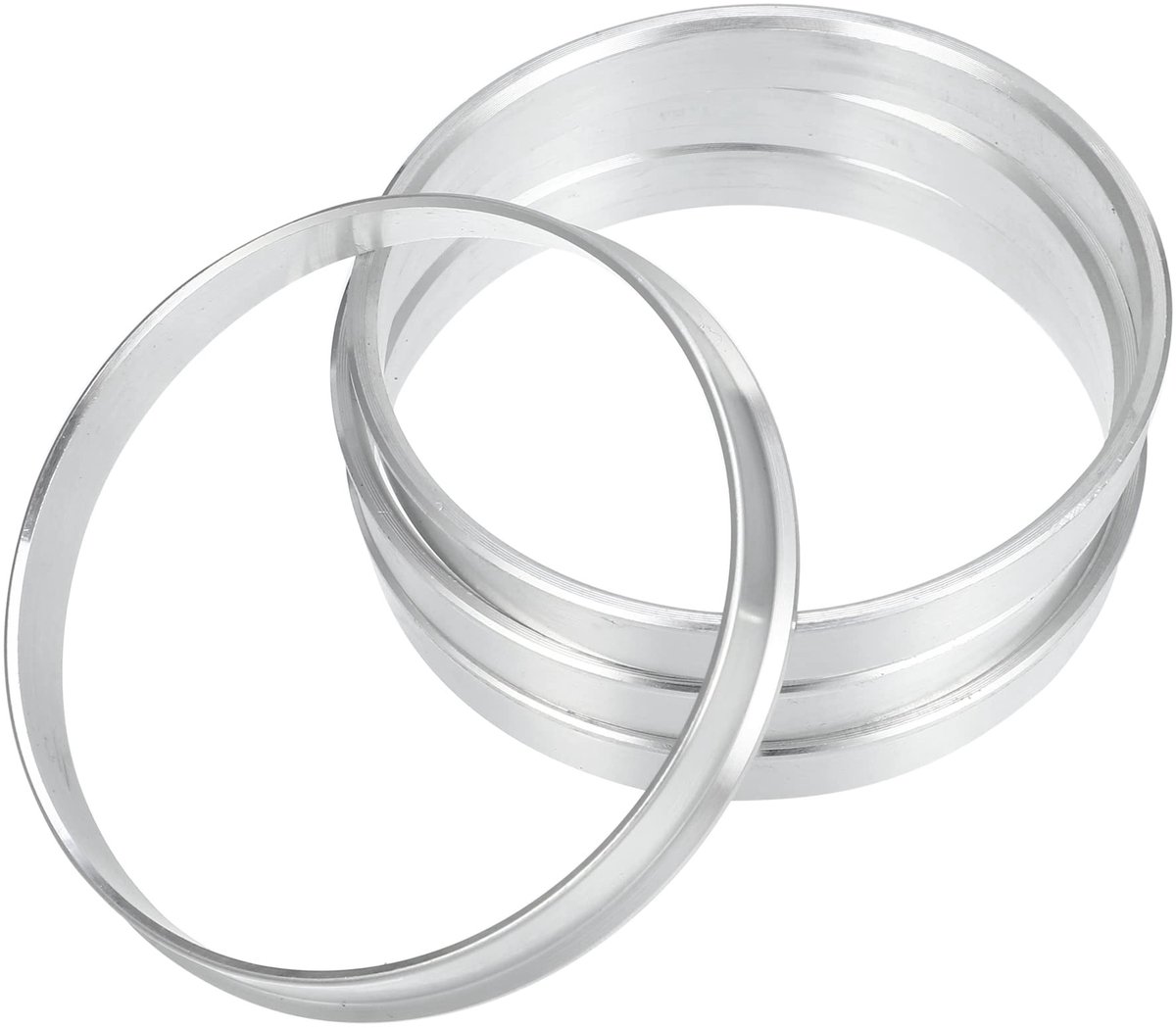 Dailygoods - Dailygoody - Hub Centric Ring - Aluminiumlegering - Verbetert pasvorm - Silver Tone - Vermindert trillingen - Voor auto wielen - Geschikt voor diverse...