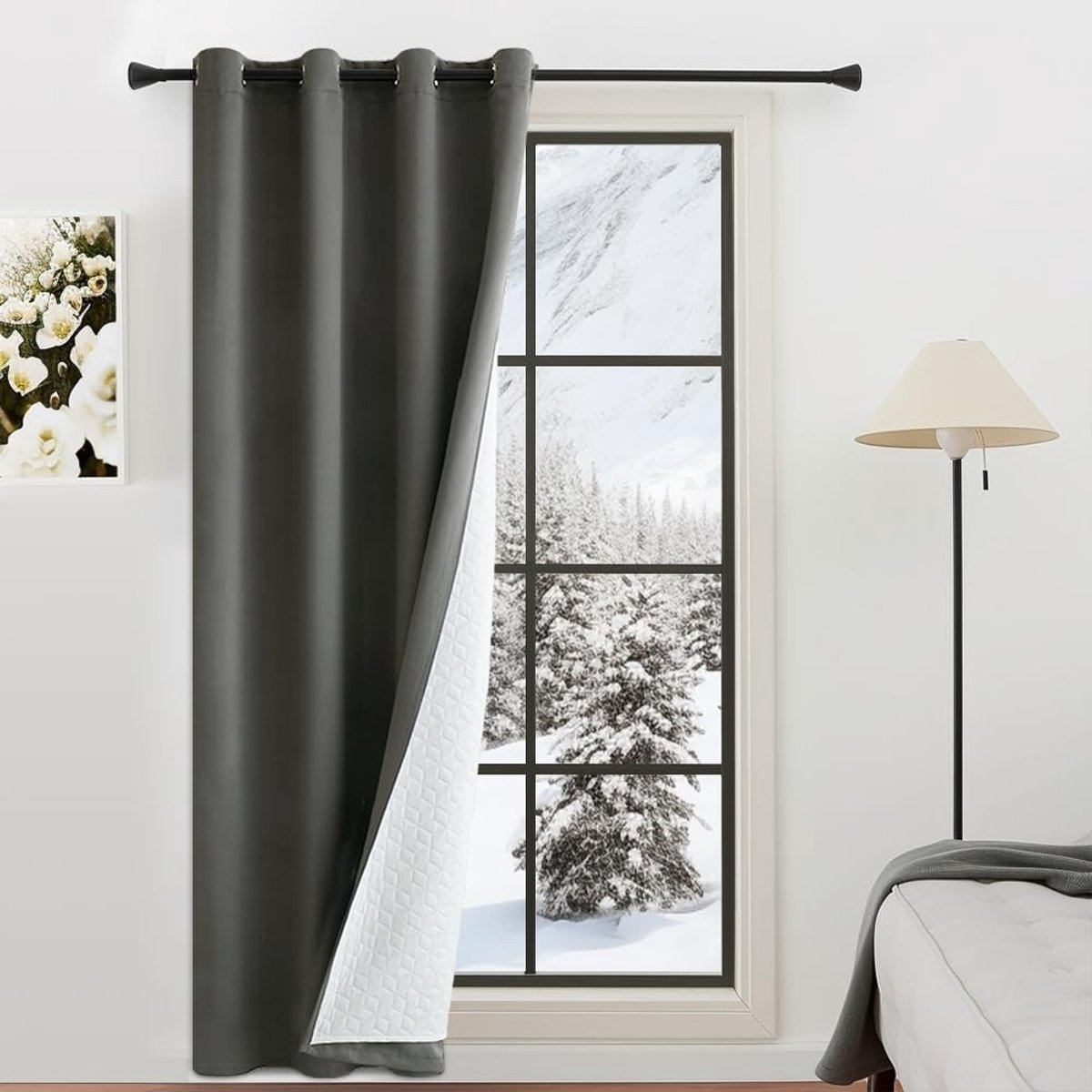 Dailygoods - Dailygoody - Gordijnen - Dubbellaags thermogordijn - Bescherming tegen kou - 132 cm x 260 cm - Verduisterend - Koudewerend - Geschikt voor de win