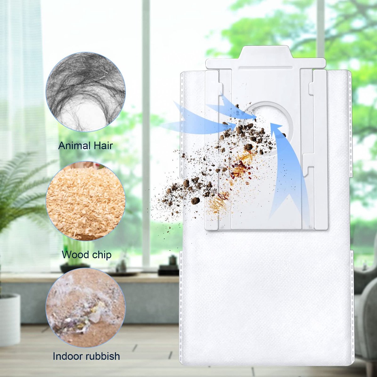 Dailygoods - Dailygoody - Stofzuigerzakken - 6 stuks - Duurzaam en sterk - 18,49 x 14 x 10,49 cm - Voor Samsung VCA-RDB95 Jet Bot+ - Voor robotstofzuiger - Re