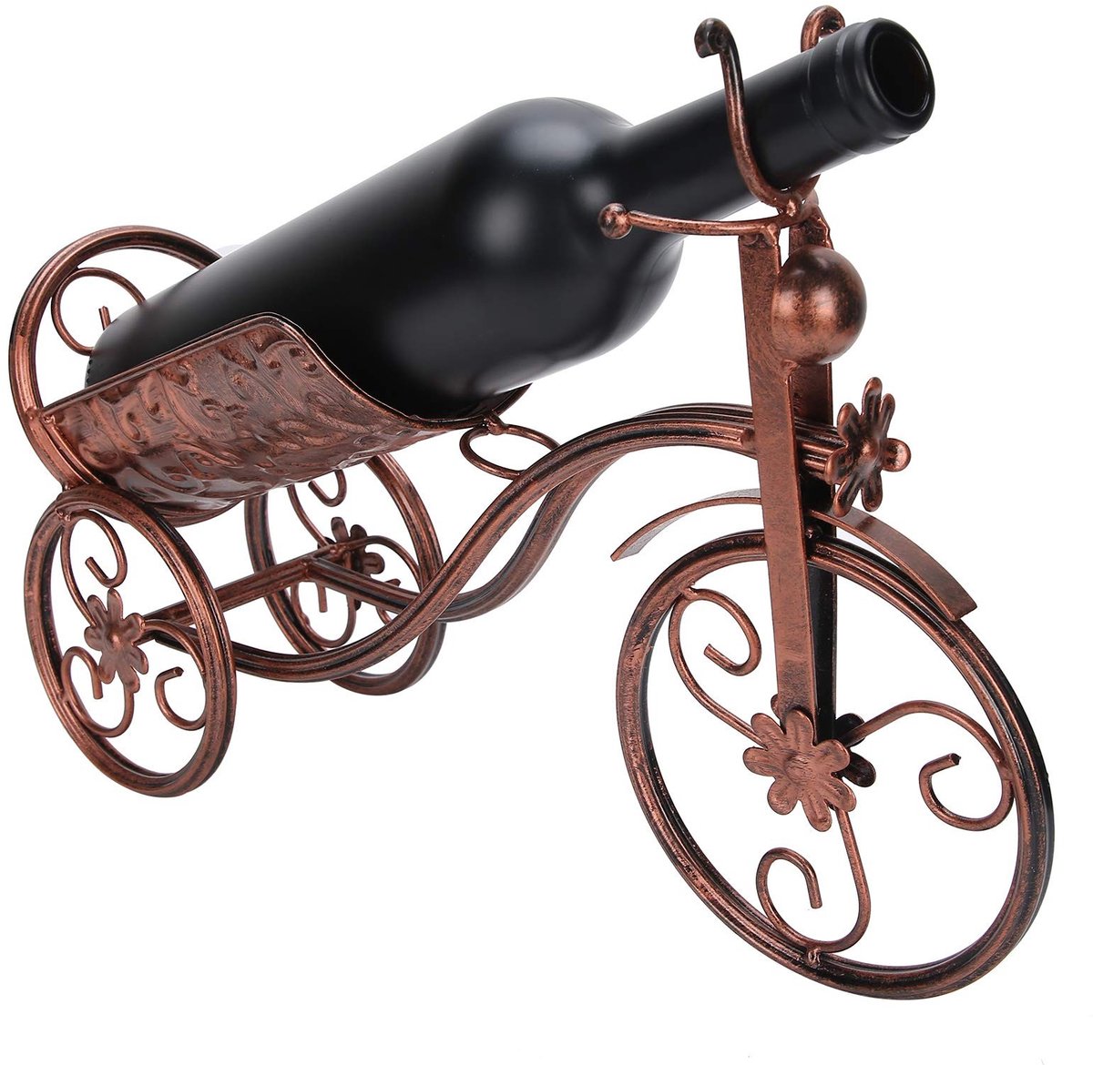 Dailygoods - Innovra - Dailygoods - Dailygoody - Wijnflessenrek - Decoratieve flessenhouder - Brons - Metalen wijnhouder - Perfect voor eetkamer en bar - Uniek design
