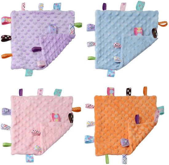 Dailygoods - Dailygoody - Knuffeldeken - Zacht knuffeldoekje - Sensorisch troostdekentje - Paars - Baby knuffeldoek - Uitstekend voor babyshowers - 24,5 x 24, van Dailygoods — afbeelding 5