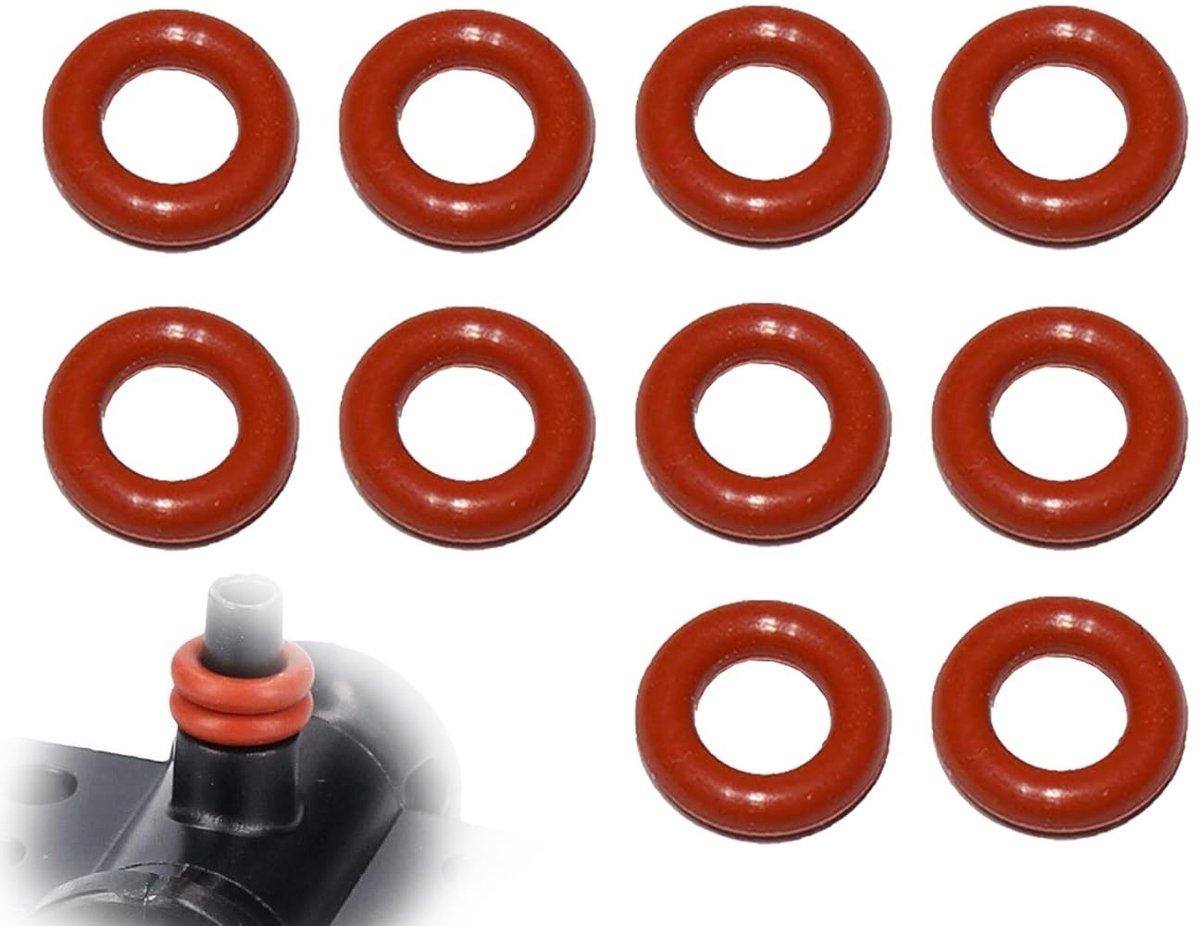 Dailygoods - Dailygoody - Afdichting O-ringen - Vervangingsset - 10 stuks - Rode afdichtringen - Geschikt voor koffiemachines - Ondersteuningsventiel