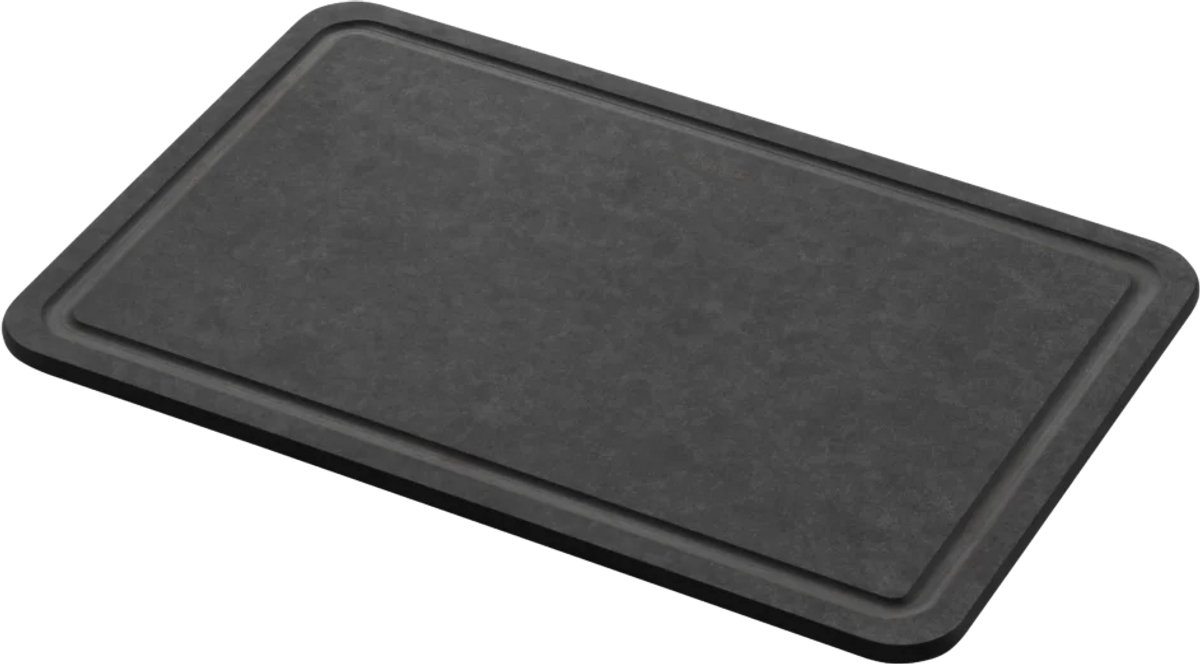 Combekk recycled papier snijplank met sapgeul 15x20cm zwart