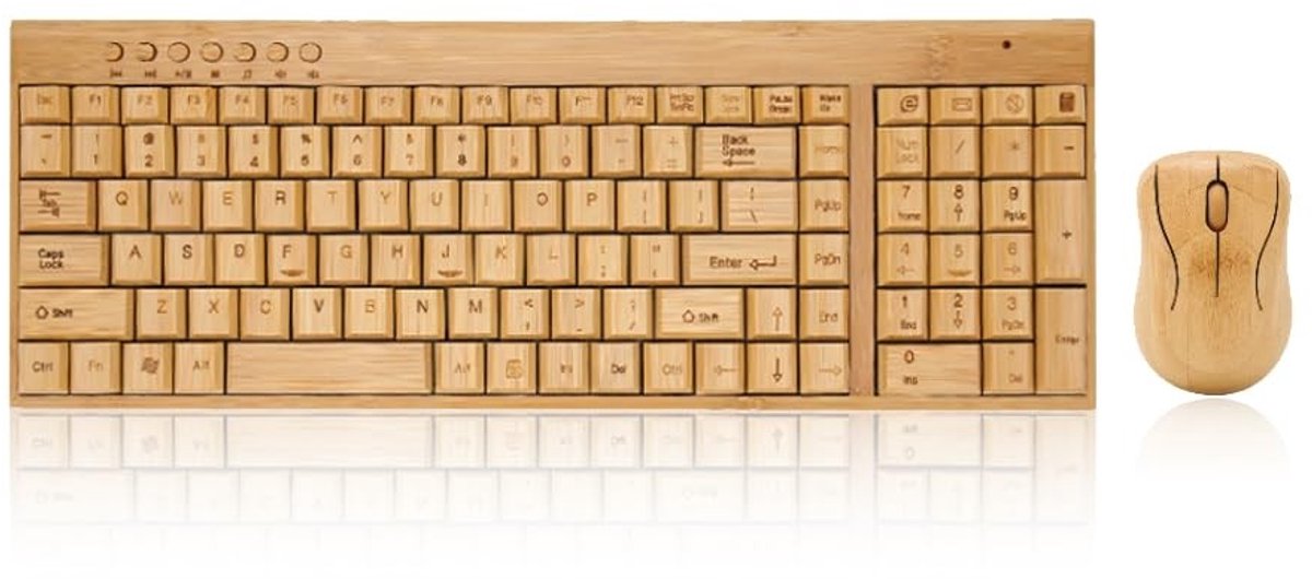 Dailygoods - Dailygoody - Draadloze Muiskeyboard Set - Houten Computer Controllers - 2.4GHz Verbinding - Ergonomisch ontwerp - Perfect voor thuisgebruik - Ideaal v