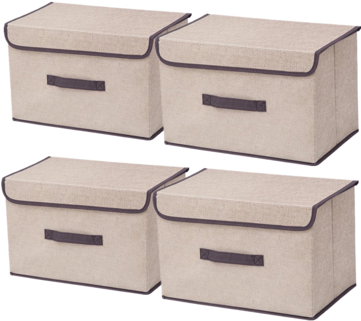 Dailygoods - Dailygoody - Opvouwbare Opbergdozen - Organizer - Beige Wit - Kledingopslag - Ruimtebesparing - Perfect voor Kleding en Speelgoed