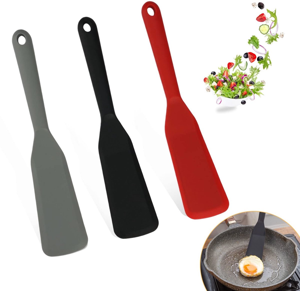Dailygoods - Set van 3 Mini Siliconen Spatels voor Koken