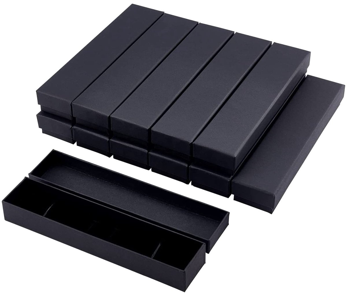 Dailygoods - Geschenkdozen voor Sieraden - Mat Zwart - Fluweel Binnenkant - Perfect voor Armbanden en Oorbellen - 12 Stuks - Luxe Presentatie