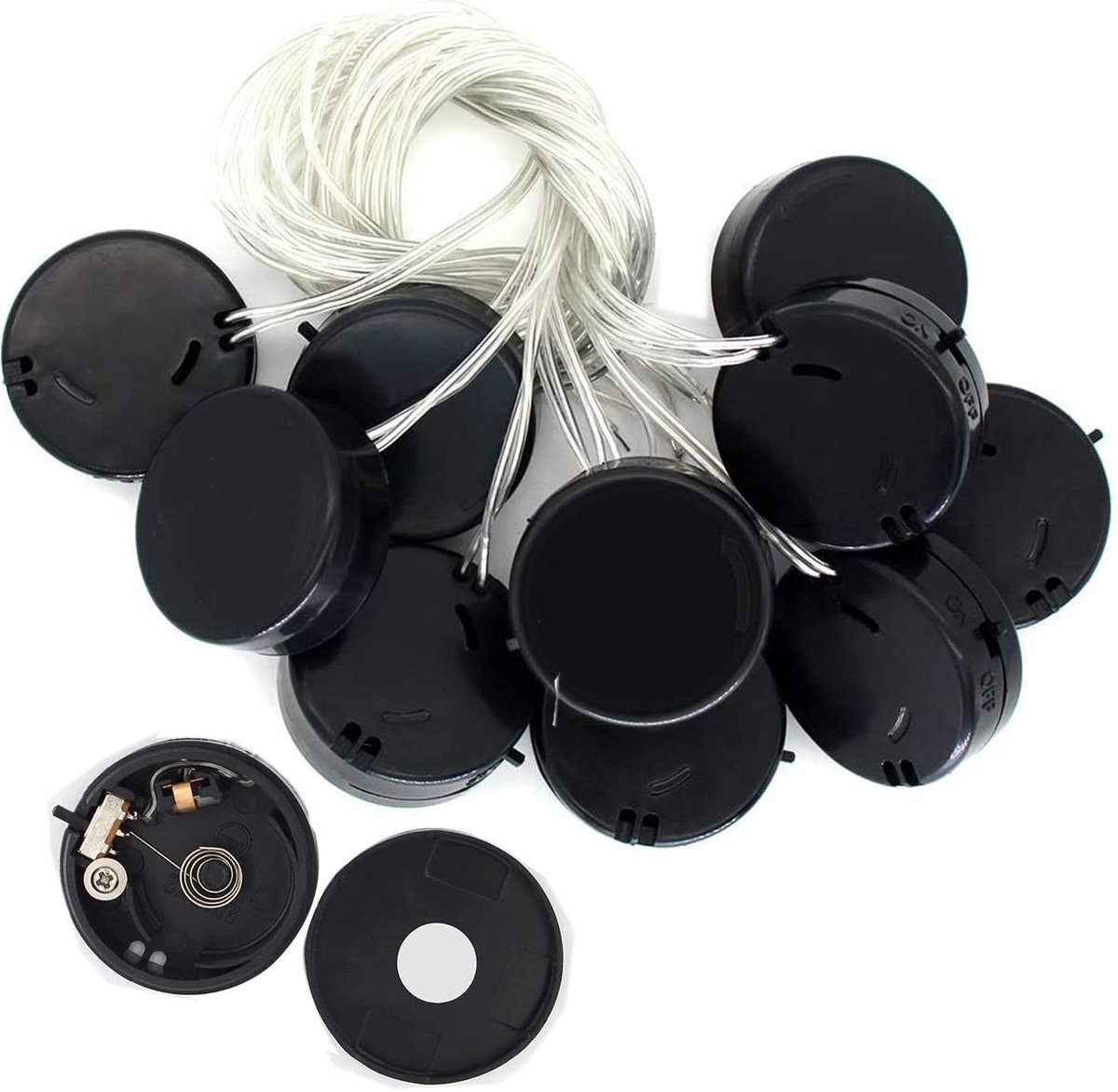 Dailygoods - CR2032 Batterij Houder - Knopcelhouder met Schakelaar - Duurzaam en Handig - Zwart - 10 Stuks - Ideaal voor Elektronische Projecten - 2x3